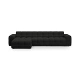 Kendal 5-Sitzer Ecksofa Links, mit Bezug aus Strukturierter Stoff (Ota12) in Schwarz, 357x173 cm – Bild 1