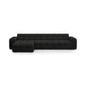 Kendal 5-Sitzer Ecksofa Links, mit Bezug aus Strukturierter Stoff (Ota12) in Schwarz, 357x173 cm – Bild 1