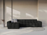 Kendal 5-Sitzer Ecksofa Links, mit Bezug aus Strukturierter Stoff (Ota12) in Schwarz, 357x173 cm – Bild 2