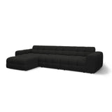 Kendal 5-Sitzer Ecksofa Links, mit Bezug aus Strukturierter Stoff (Ota12) in Schwarz, 357x173 cm – Bild 4