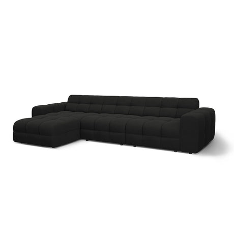 Kendal 5-Sitzer Ecksofa Links, mit Bezug aus Strukturierter Stoff (Ota12) in Schwarz, 357x173 cm – Bild 4