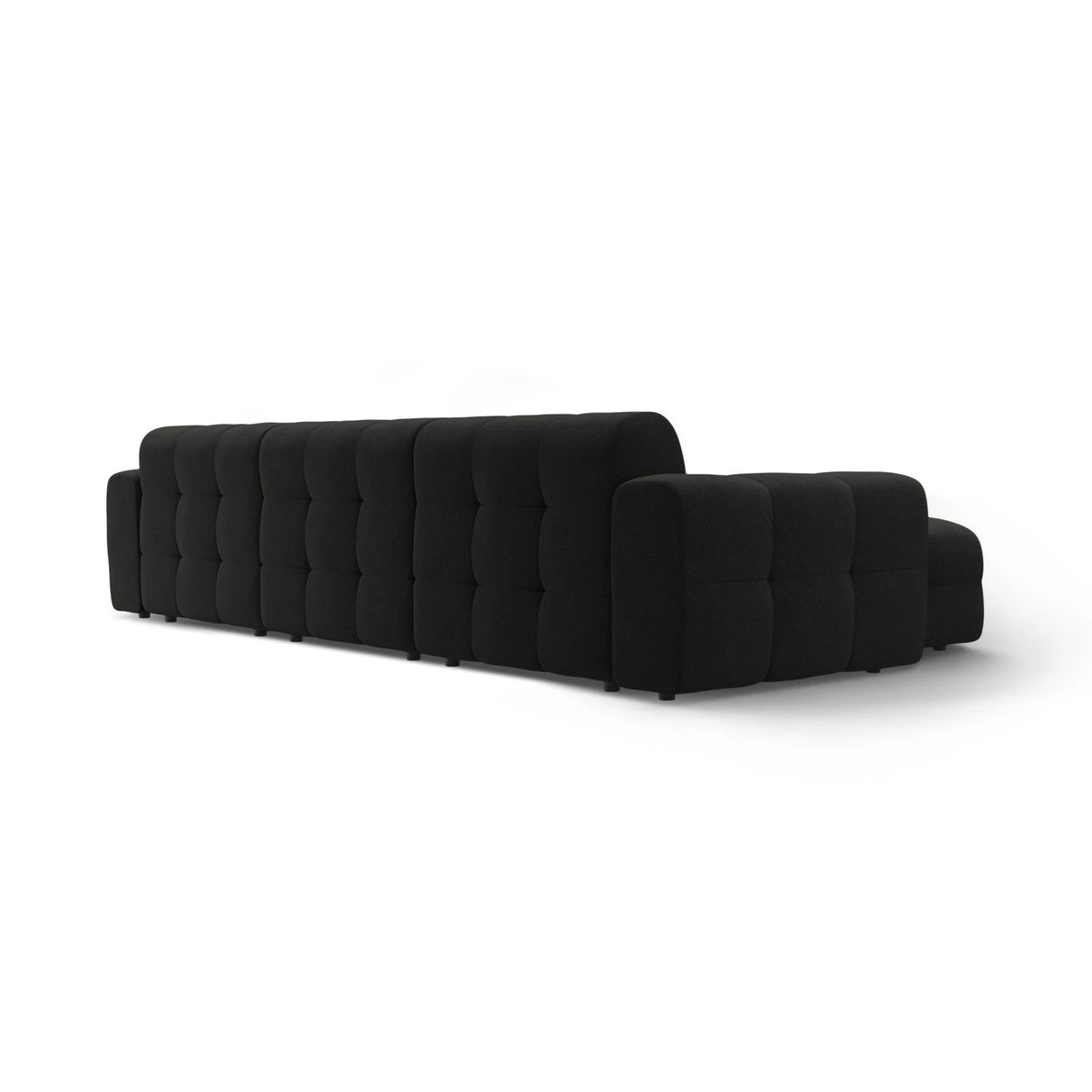 Kendal 5-Sitzer Ecksofa Links, mit Bezug aus Strukturierter Stoff (Ota12) in Schwarz, 357x173 cm – Bild 5