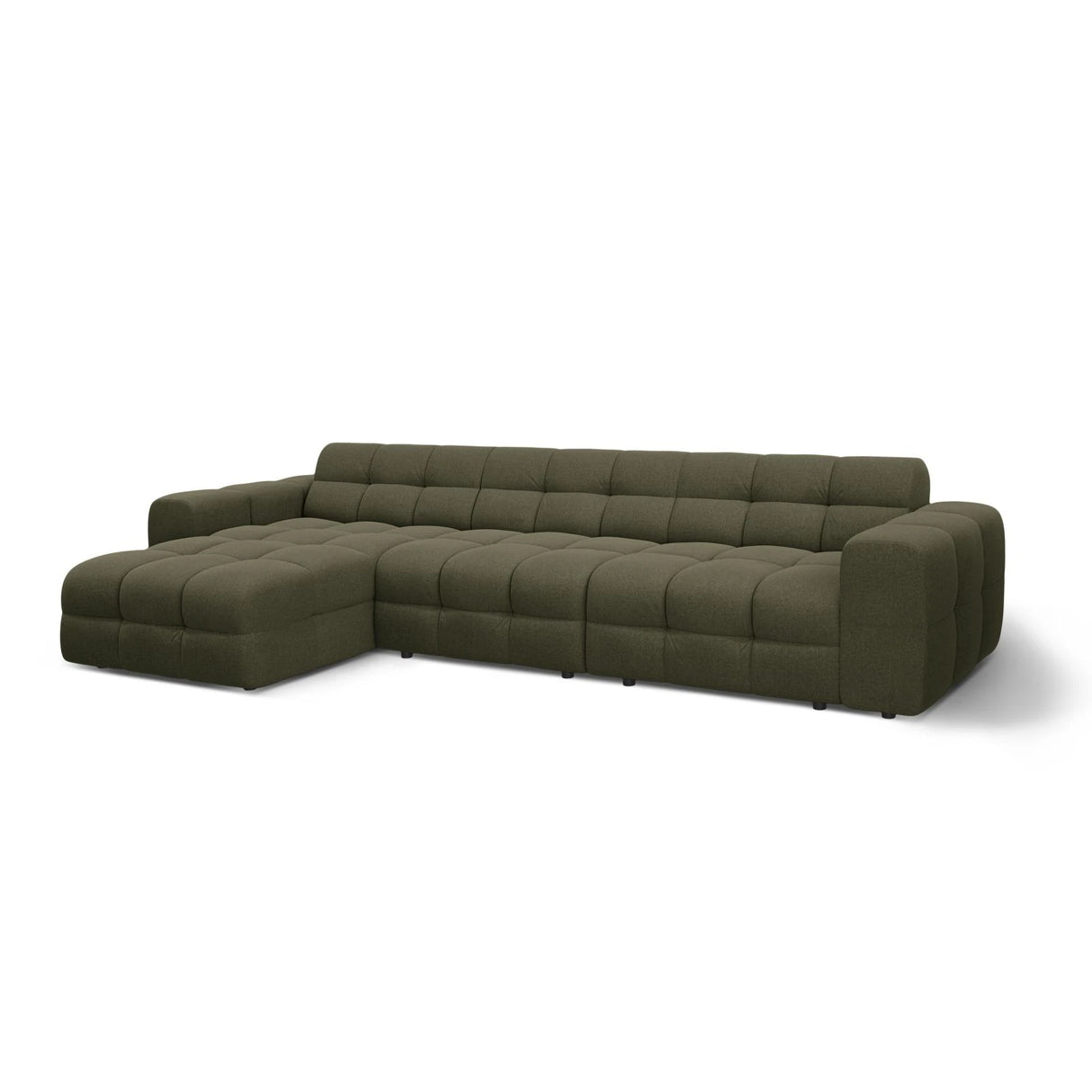 Kendal 5-Sitzer Ecksofa Links, mit Bezug aus Strukturierter Stoff (Ota13) in Amazon grün, 357x173 cm – Bild 4