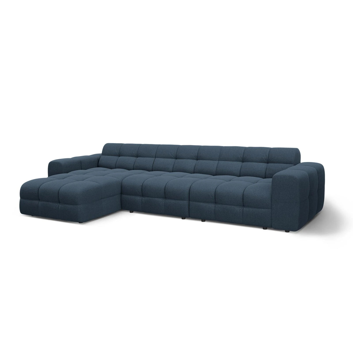 Kendal 5-Sitzer Ecksofa Links, mit Bezug aus Strukturierter Stoff (Ota18) in Marineblau, 357x173 cm – Bild 4