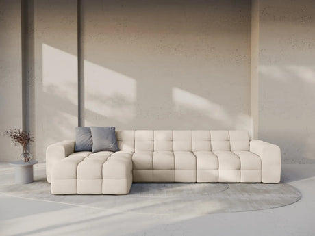 Kendal 5-Sitzer Ecksofa Links, mit Bezug aus Strukturierter Stoff (Ota8) in Beige, 357x173 cm – Bild 2