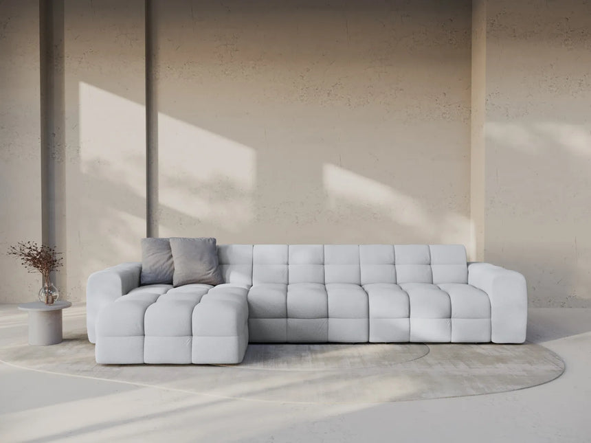 Kendal 5-Sitzer Ecksofa Links, mit Bezug aus Strukturierter Stoff (Ota9) in Hellgrau, 357x173 cm – Bild 2