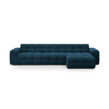 Kendal 5-Sitzer Ecksofa Rechts, mit Bezug aus Samt (Ma2211) in Marineblau, 357x173 cm – Bild 1