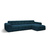Kendal 5-Sitzer Ecksofa Rechts, mit Bezug aus Samt (Ma2211) in Marineblau, 357x173 cm – Bild 4