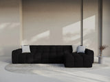 Kendal 5-Sitzer Ecksofa Rechts, mit Bezug aus Samt (Ma2219) in Schwarz, 357x173 cm – Bild 2