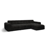 Kendal 5-Sitzer Ecksofa Rechts, mit Bezug aus Samt (Ma2219) in Schwarz, 357x173 cm – Bild 4