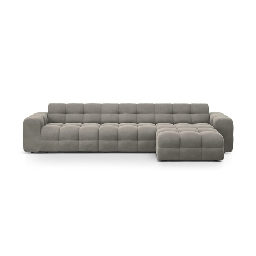 Kendal 5-Sitzer Ecksofa Rechts, mit Bezug aus Samt (Ma2241) in Dunkelgrau, 357x173 cm – Bild 1