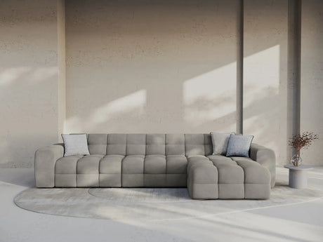 Kendal 5-Sitzer Ecksofa Rechts, mit Bezug aus Samt (Ma2241) in Dunkelgrau, 357x173 cm – Bild 2