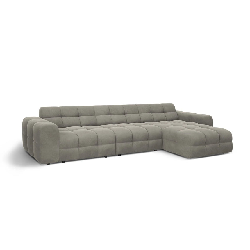 Kendal 5-Sitzer Ecksofa Rechts, mit Bezug aus Samt (Ma2241) in Dunkelgrau, 357x173 cm – Bild 4