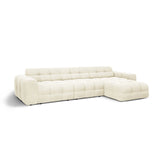 Kendal 5-Sitzer Ecksofa Rechts, mit Bezug aus Samt (Ma2256) in Elfenbein, 357x173 cm – Bild 4