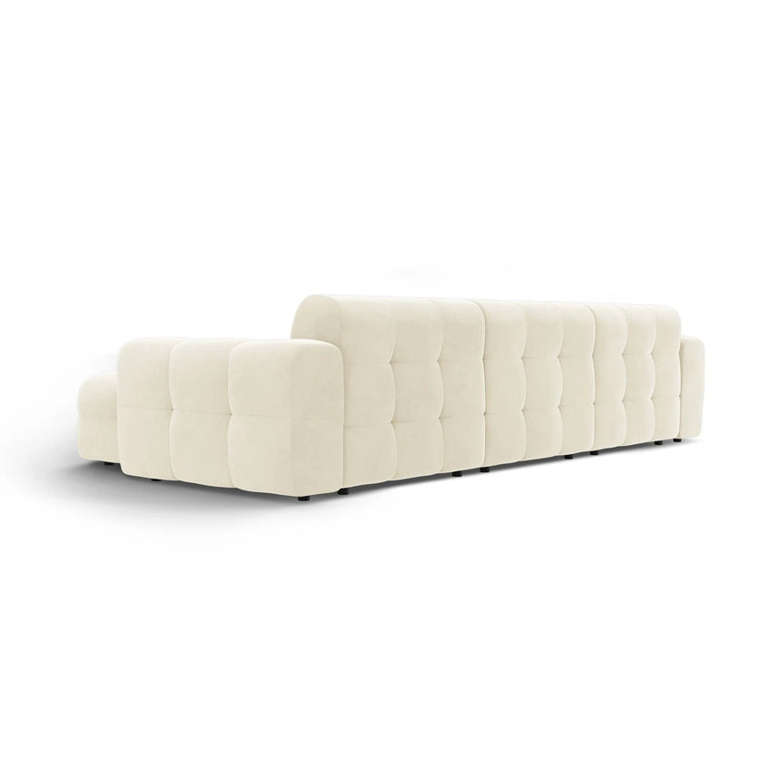 Kendal 5-Sitzer Ecksofa Rechts, mit Bezug aus Samt (Ma2256) in Elfenbein, 357x173 cm – Bild 5