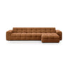 Kendal 5-Sitzer Ecksofa Rechts, mit Bezug aus Samt (Ma2286) in Camel, 357x173 cm – Bild 1