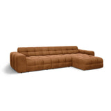 Kendal 5-Sitzer Ecksofa Rechts, mit Bezug aus Samt (Ma2286) in Camel, 357x173 cm – Bild 4