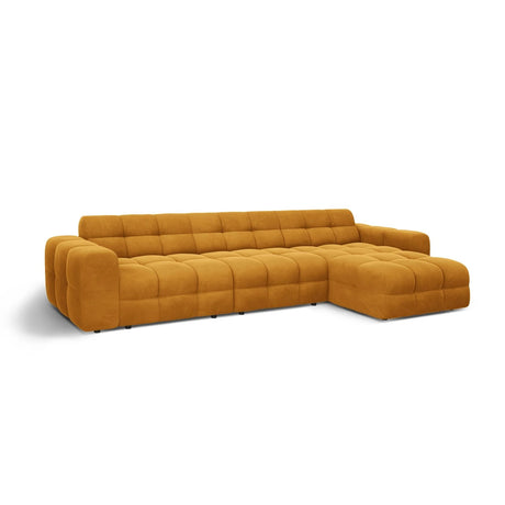 Kendal 5-Sitzer Ecksofa Rechts, mit Bezug aus Samt (Ma2288) in Mustard, 357x173 cm – Bild 4