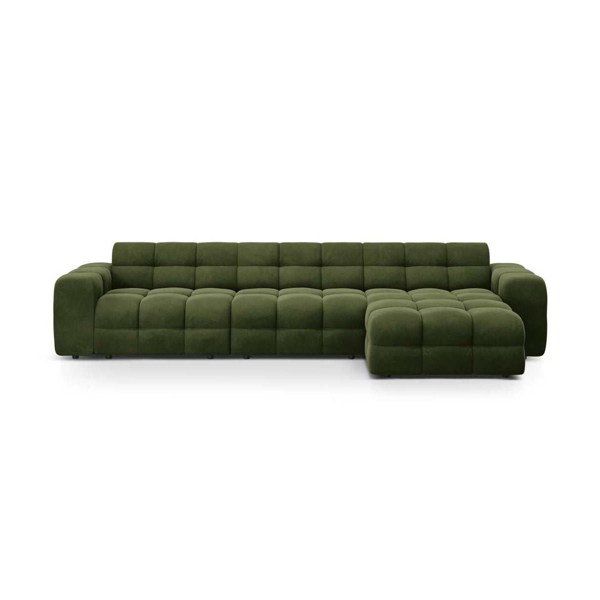 Kendal 5-Sitzer Ecksofa Rechts, mit Bezug aus Samt (Ma2295) in Army Green, 357x173 cm – Bild 1