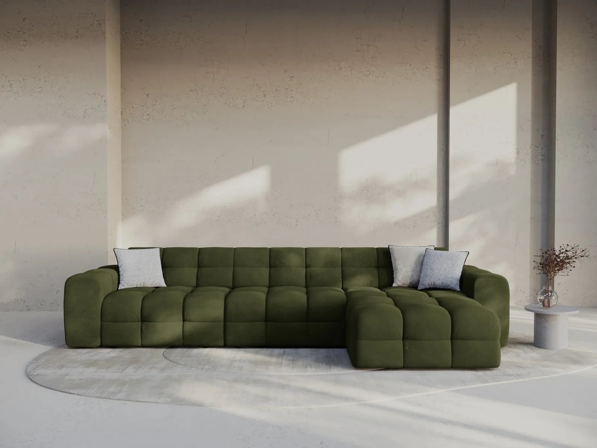 Kendal 5-Sitzer Ecksofa Rechts, mit Bezug aus Samt (Ma2295) in Army Green, 357x173 cm – Bild 2