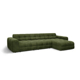 Kendal 5-Sitzer Ecksofa Rechts, mit Bezug aus Samt (Ma2295) in Army Green, 357x173 cm – Bild 4