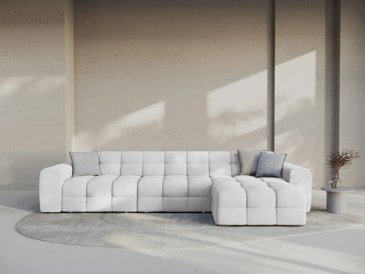 Kendal 5-Sitzer Ecksofa Rechts, mit Bezug aus Samt oder Strukturstoff, 357x173 cm – Bild 2