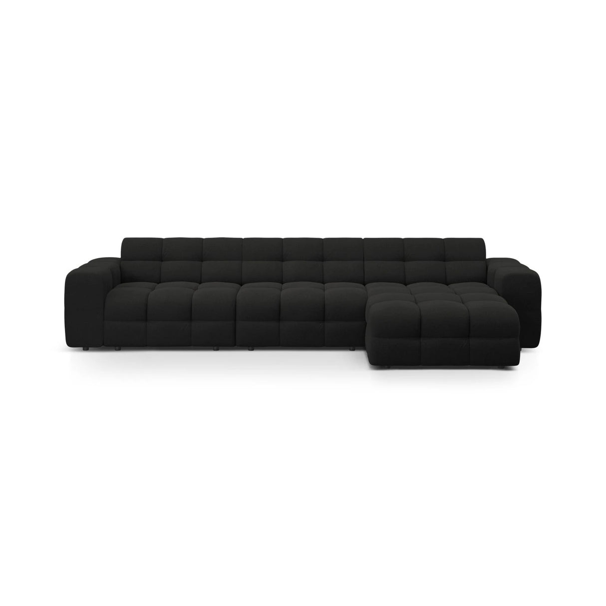 Kendal 5-Sitzer Ecksofa Rechts, mit Bezug aus Strukturierter Stoff (Ota12) in Schwarz, 357x173 cm – Bild 1