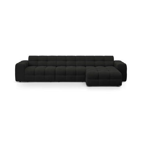 Kendal 5-Sitzer Ecksofa Rechts, mit Bezug aus Strukturierter Stoff (Ota12) in Schwarz, 357x173 cm – Bild 1