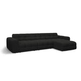 Kendal 5-Sitzer Ecksofa Rechts, mit Bezug aus Strukturierter Stoff (Ota12) in Schwarz, 357x173 cm – Bild 4