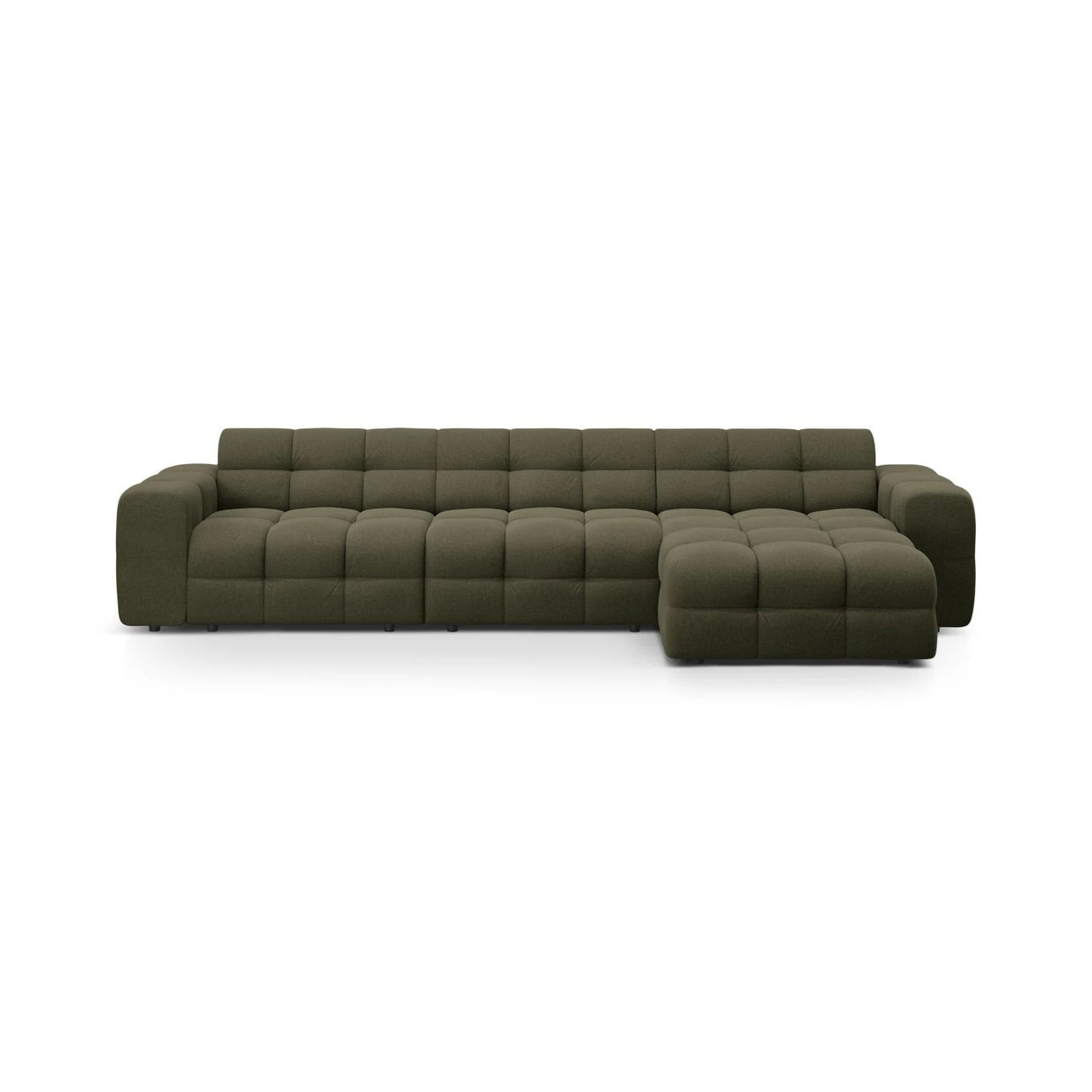 Kendal 5-Sitzer Ecksofa Rechts, mit Bezug aus Strukturierter Stoff (Ota13) in Amazon grün, 357x173 cm – Bild 1