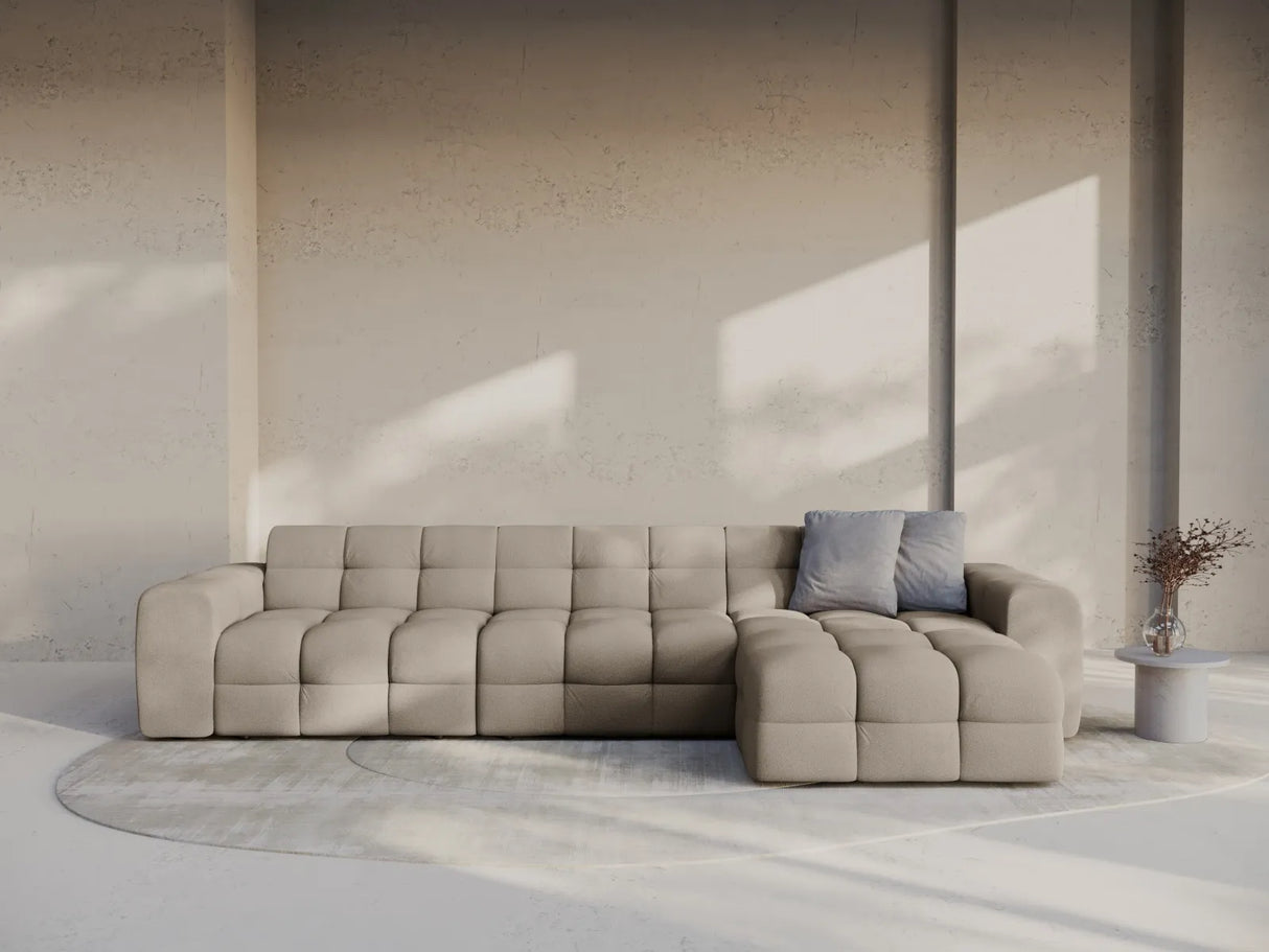 Kendal 5-Sitzer Ecksofa Rechts, mit Bezug aus Strukturierter Stoff (Ota7) in Dunkelbeige, 357x173 cm – Bild 2