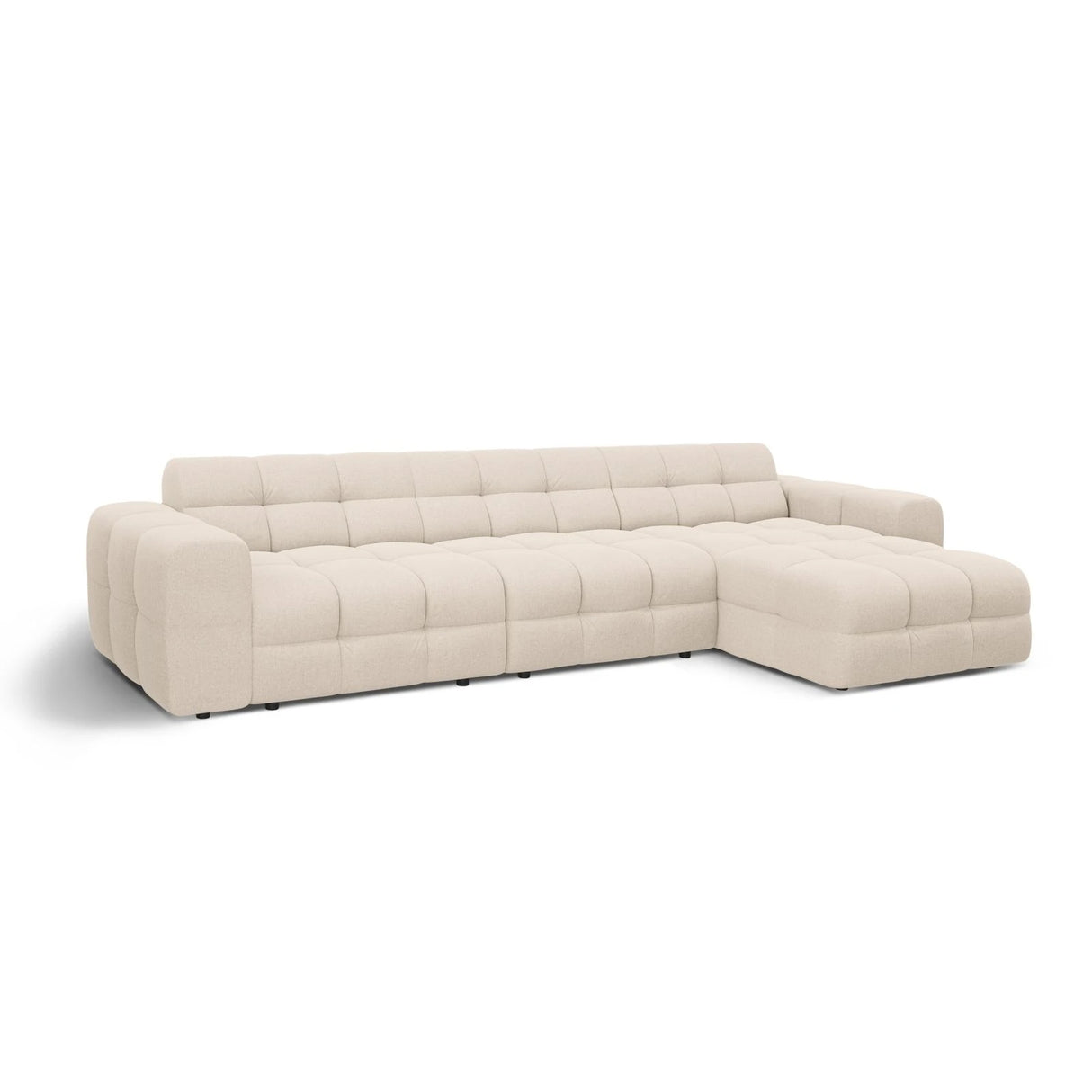 Kendal 5-Sitzer Ecksofa Rechts, mit Bezug aus Strukturierter Stoff (Ota8) in Beige, 357x173 cm – Bild 4