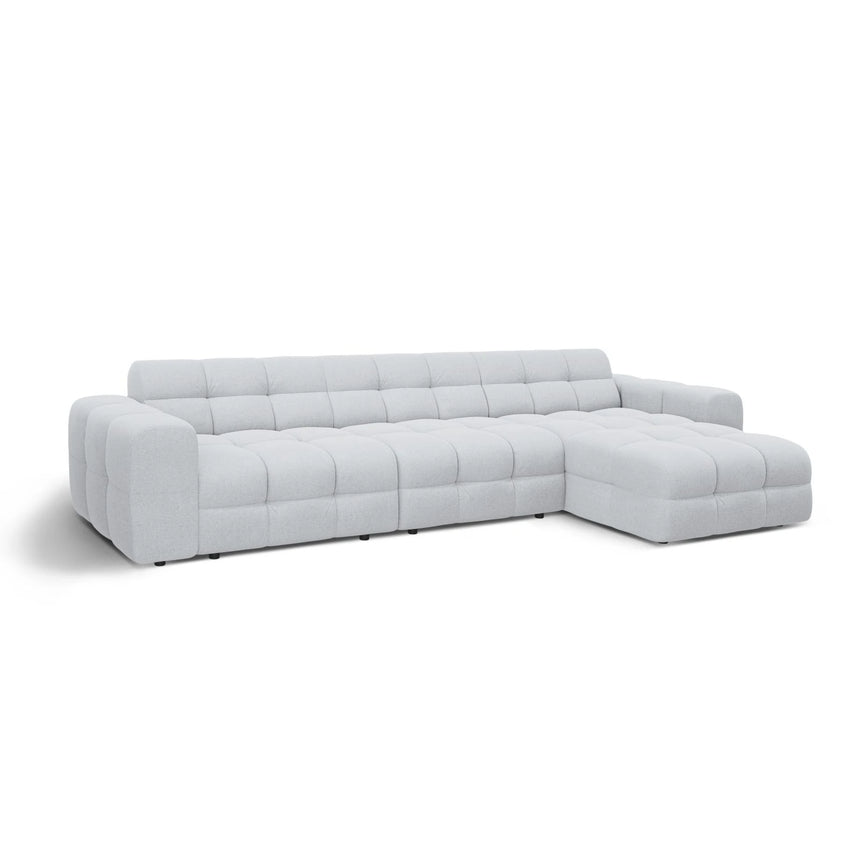 Kendal 5-Sitzer Ecksofa Rechts, mit Bezug aus Strukturierter Stoff (Ota9) in Hellgrau, 357x173 cm – Bild 4