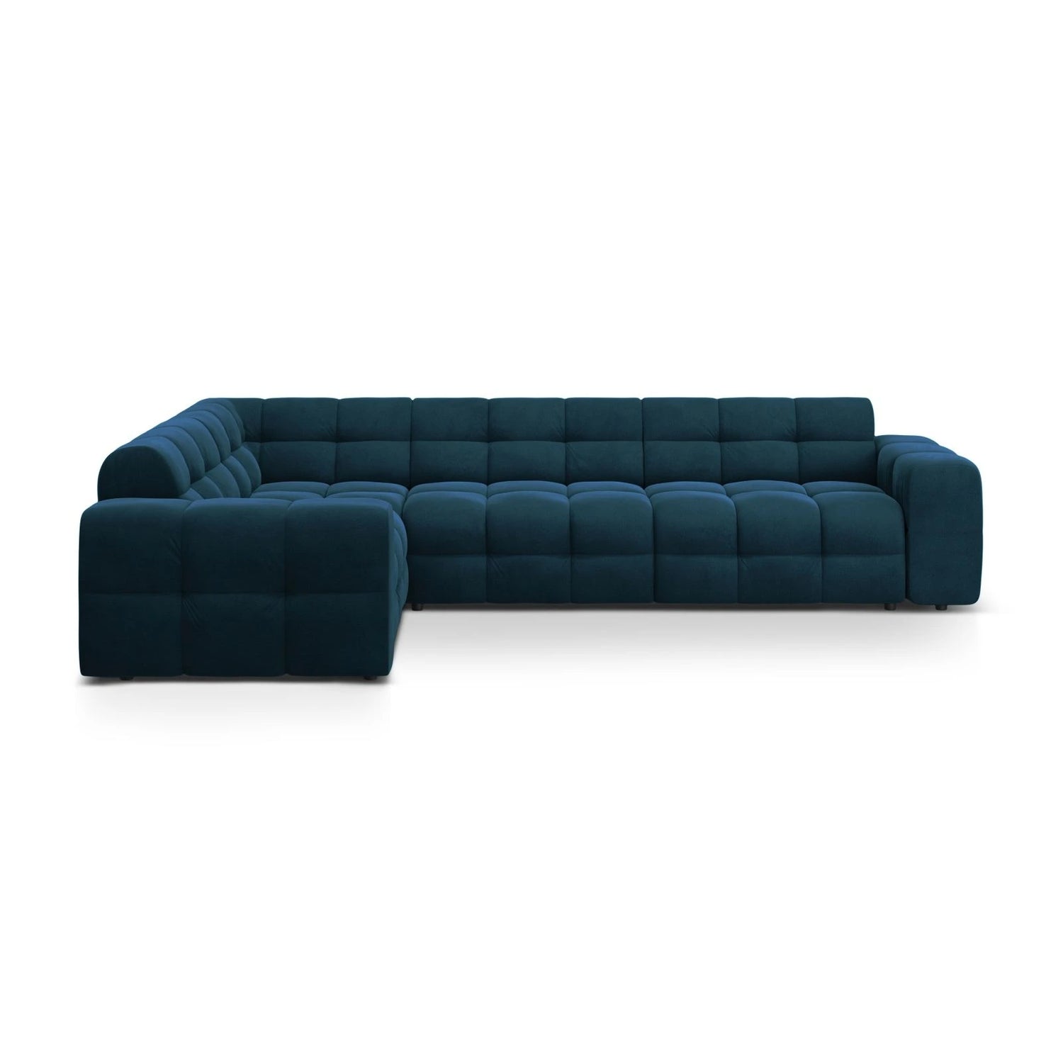 Kendal 6-Sitzer Ecksofa Links, mit Bezug aus Samt (Ma2211) in Marineblau, 332x231 cm – Bild 1