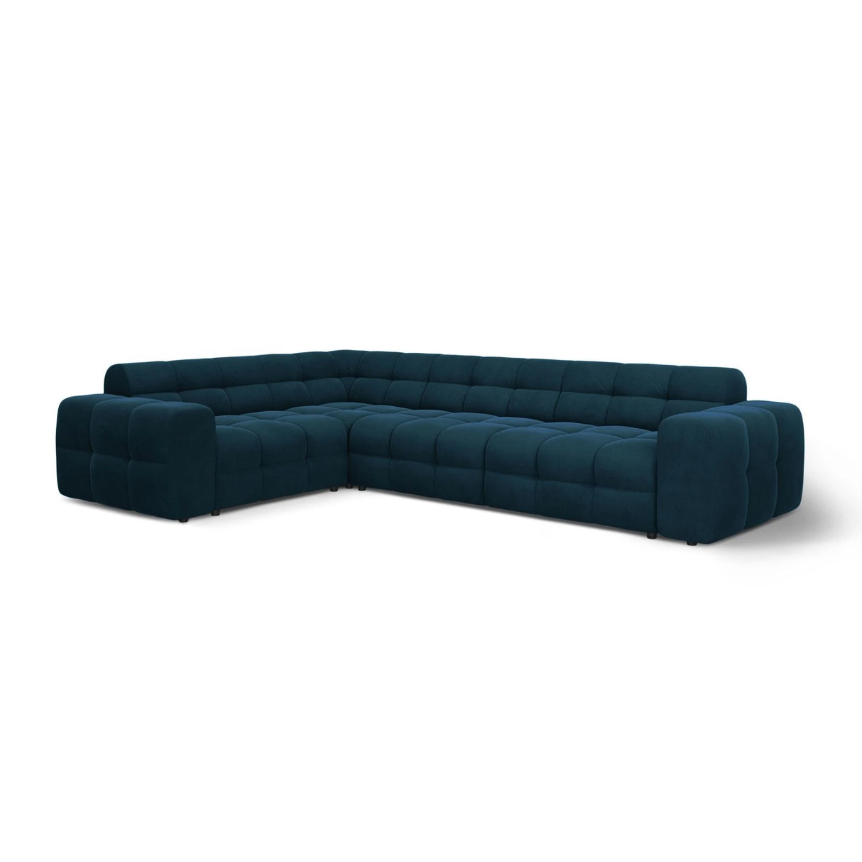 Kendal 6-Sitzer Ecksofa Links, mit Bezug aus Samt (Ma2211) in Marineblau, 332x231 cm – Bild 4