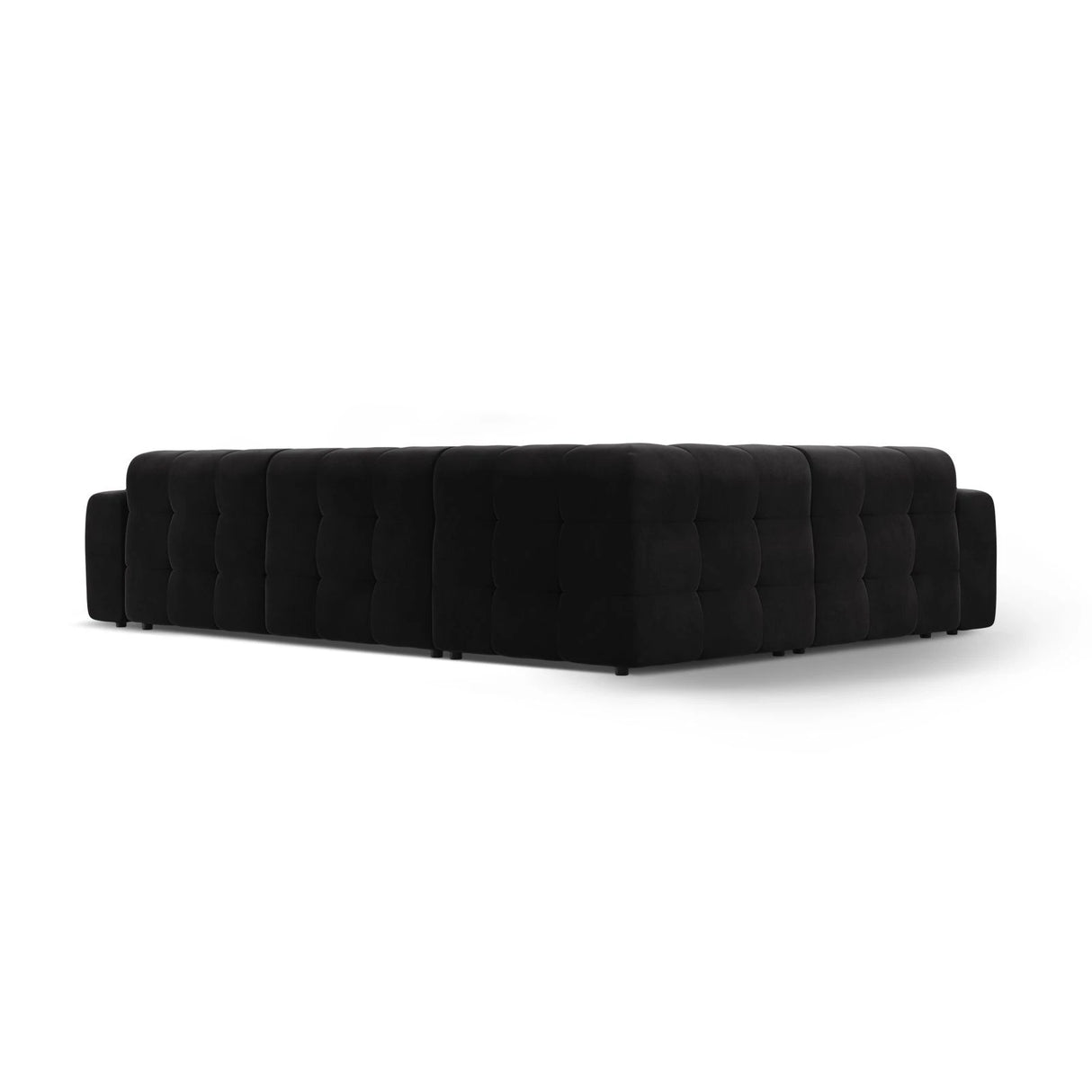 Kendal 6-Sitzer Ecksofa Links, mit Bezug aus Samt (Ma2219) in Schwarz, 332x231 cm – Bild 5