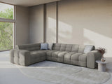 Kendal 6-Sitzer Ecksofa Links, mit Bezug aus Samt (Ma2241) in Dunkelgrau, 332x231 cm – Bild 2