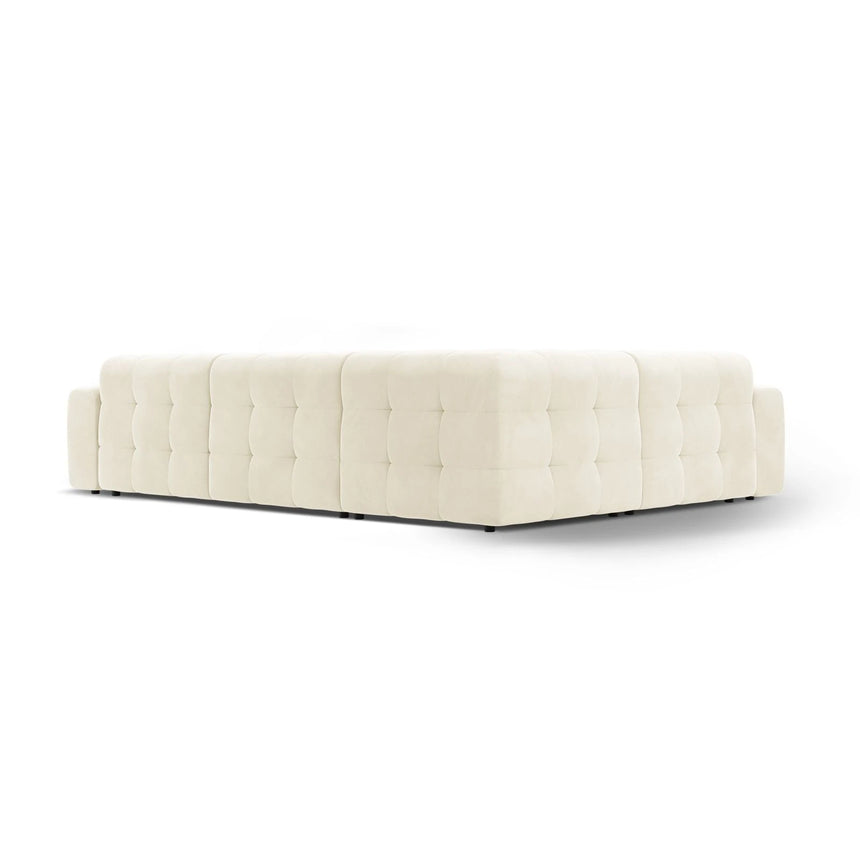 Kendal 6-Sitzer Ecksofa Links, mit Bezug aus Samt (Ma2256) in Elfenbein, 332x231 cm – Bild 5