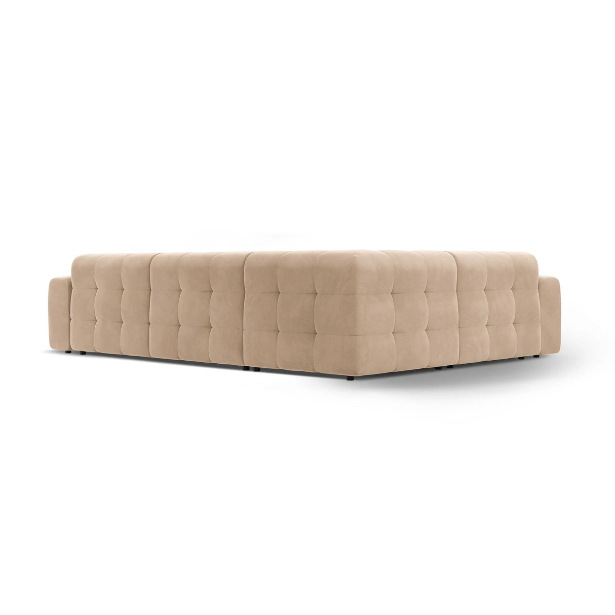 Kendal 6-Sitzer Ecksofa Links, mit Bezug aus Samt (Ma2282) in Almond Beige, 332x231 cm – Bild 5