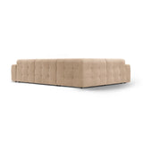 Kendal 6-Sitzer Ecksofa Links, mit Bezug aus Samt (Ma2282) in Almond Beige, 332x231 cm – Bild 5