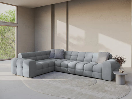 Kendal 6-Sitzer Ecksofa Links, mit Bezug aus Strukturierter Stoff (Ota10) in Platinum, 332x231 cm – Bild 2