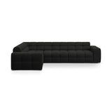 Kendal 6-Sitzer Ecksofa Links, mit Bezug aus Strukturierter Stoff (Ota12) in Schwarz, 332x231 cm – Bild 1