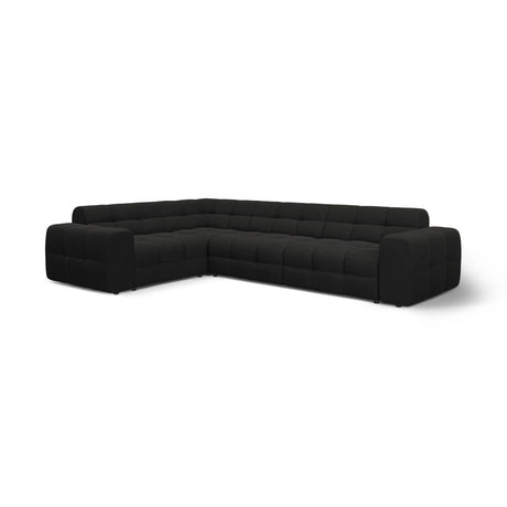 Kendal 6-Sitzer Ecksofa Links, mit Bezug aus Strukturierter Stoff (Ota12) in Schwarz, 332x231 cm – Bild 4