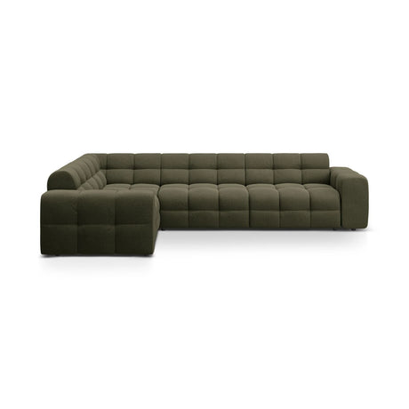 Kendal 6-Sitzer Ecksofa Links, mit Bezug aus Strukturierter Stoff (Ota13) in Amazon grün, 332x231 cm – Bild 1