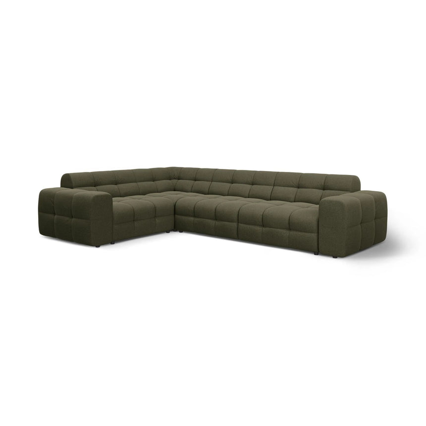 Kendal 6-Sitzer Ecksofa Links, mit Bezug aus Strukturierter Stoff (Ota13) in Amazon grün, 332x231 cm – Bild 4