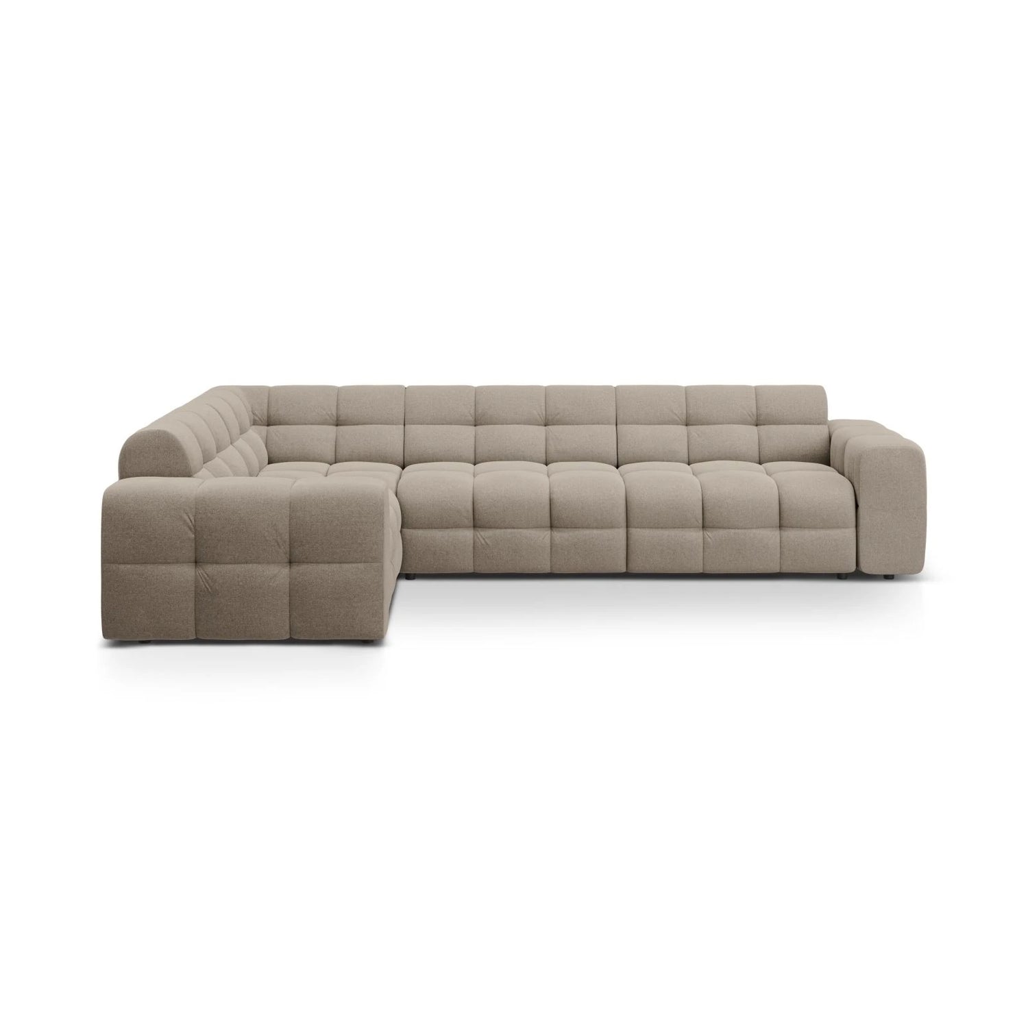Kendal 6-Sitzer Ecksofa Links, mit Bezug aus Strukturierter Stoff (Ota7) in Dunkelbeige, 332x231 cm – Bild 1
