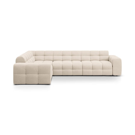Kendal 6-Sitzer Ecksofa Links, mit Bezug aus Strukturierter Stoff (Ota8) in Beige, 332x231 cm – Bild 1
