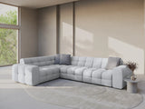 Kendal 6-Sitzer Ecksofa Links, mit Bezug aus Strukturierter Stoff (Ota9) in Hellgrau, 332x231 cm – Bild 2