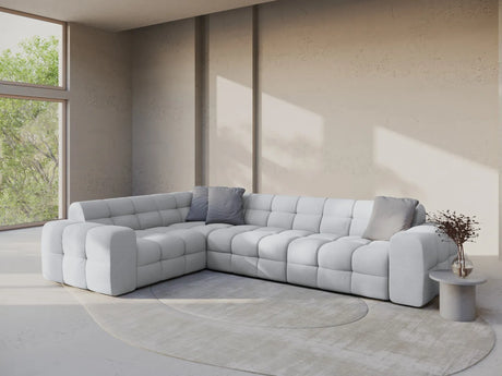 Kendal 6-Sitzer Ecksofa Links, mit Bezug aus Strukturierter Stoff (Ota9) in Hellgrau, 332x231 cm – Bild 2