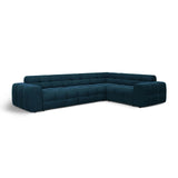 Kendal 6-Sitzer Ecksofa Rechts, mit Bezug aus Samt (Ma2211) in Marineblau, 332x231 cm – Bild 4